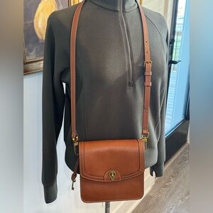 Fossil Ainsley Brown Leather Crossbody Bag